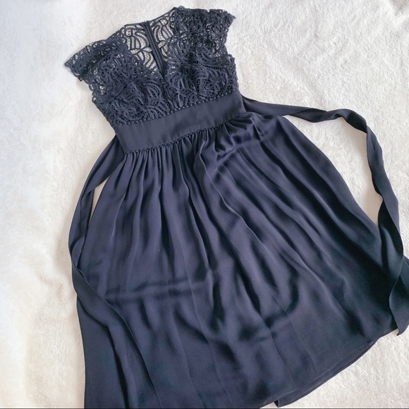 NWT Kate Spade ♠️ Silk and Lace Black Dress - Picture 1 of 6